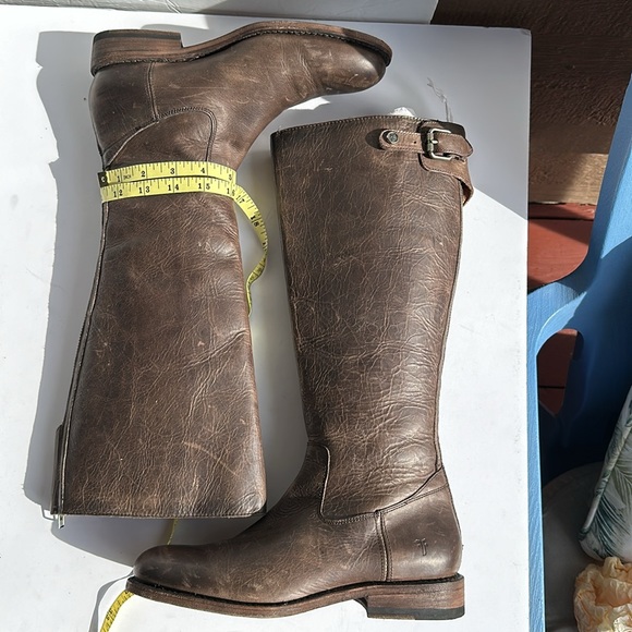 Frye Jayden Buckle Back Zip Tall Riding Boot In Slate-Sz 7 B - Picture 11 of 16